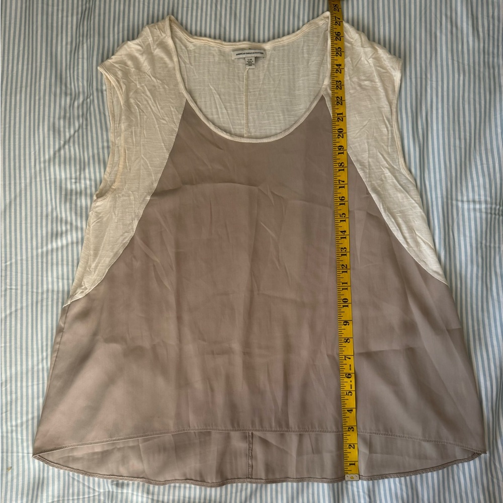 American Eagle Women's Beige Sleeveless Top